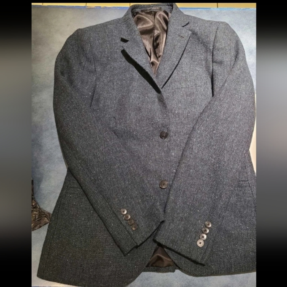 Men's Charcoal Gray Wool Blend Blazer
